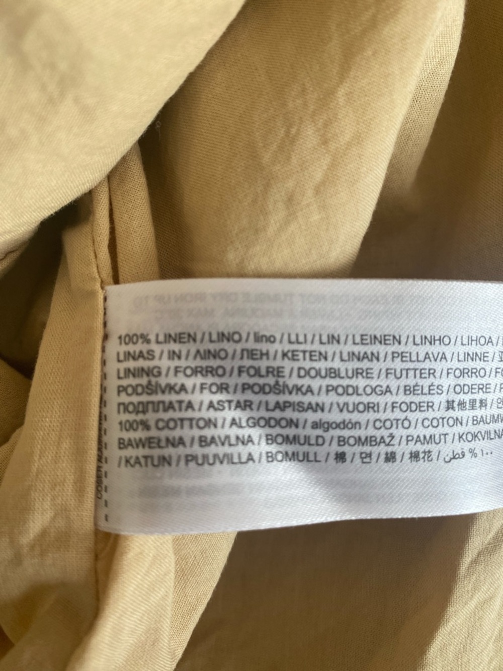 Mango MNG Tan 100% Linen Dress Size M - Picture 4 of 5